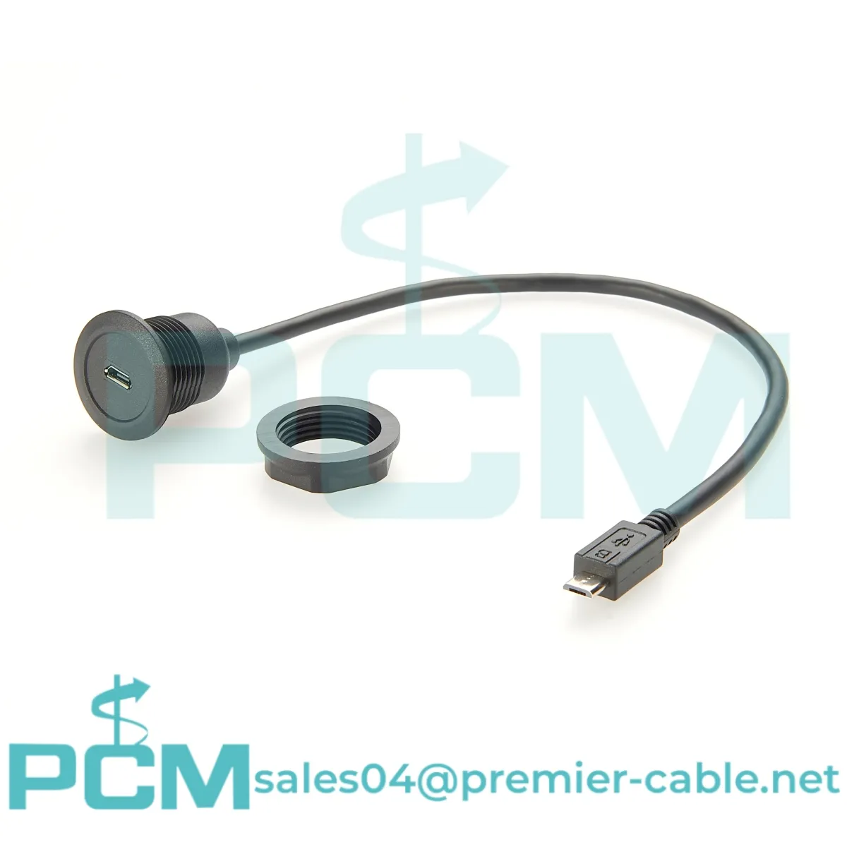 USB Micro-B 2.0 Fireann go Mná Painéal Babhta Cábla Síneadh Síneadh