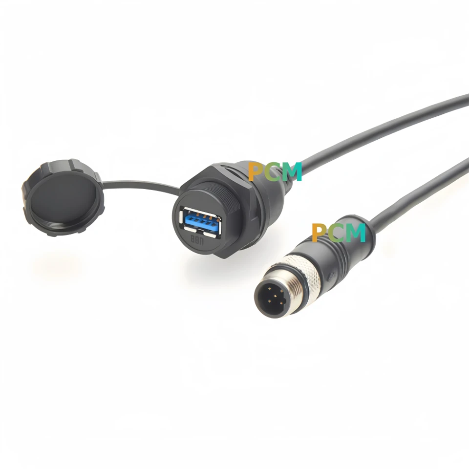 Waterproof IFM EC2099 USB Panel Mount Cable