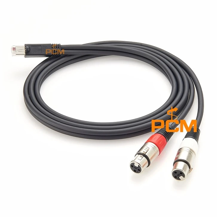 RJ45 To 3 Pin XLR Jack Audio Breakout Cable