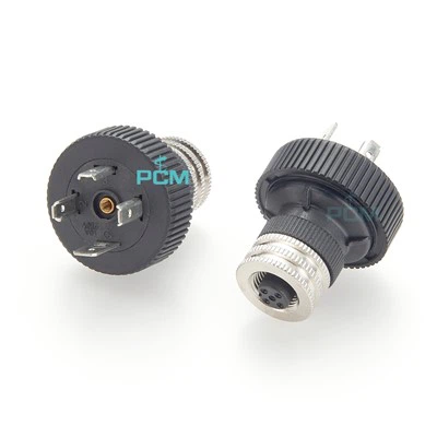 M12 go bonn cruinn Din Solenoid Connector