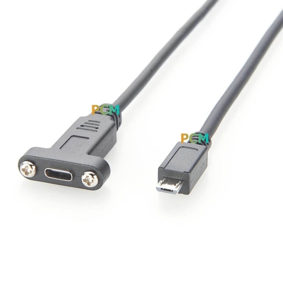 USB 3.1 C To Micro B Screw Panel Mount Cable factory