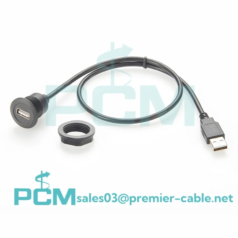 USB-A Cábla Síneadh Painéal Comh-Aireachta Imfhálú Chassis Mount