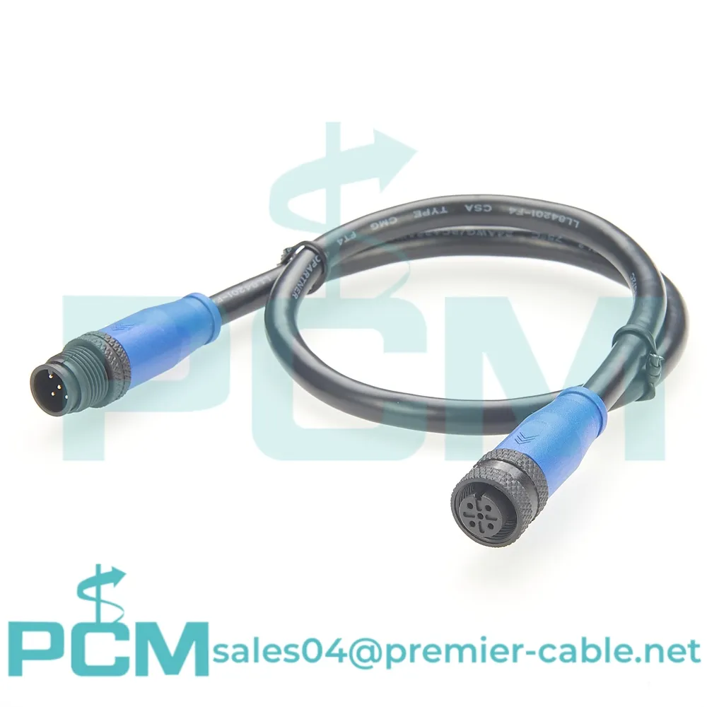 Uiscedhíonach NMEA 2000 M12 A Cód 5 Bioráin Braiteoir Snáithe cnámh droma Nó Cábla Buail